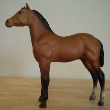 Breyer #228 Bay Quarter Horse Foal Standing Stock Horse Foal Bay QH Stock Horse Foal SHF in Vintage Old Cardboard Picture Box