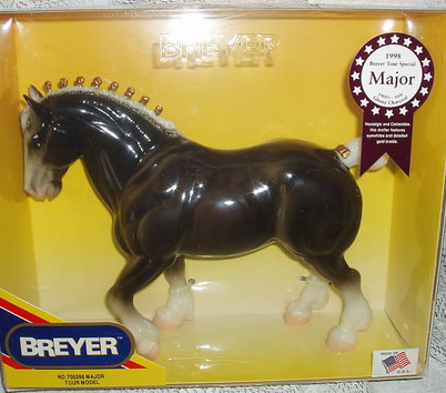 Breyer #700398 Major SR Glossy Charcoal Clydesdale Stallion Special Run Tour Event Model 1998