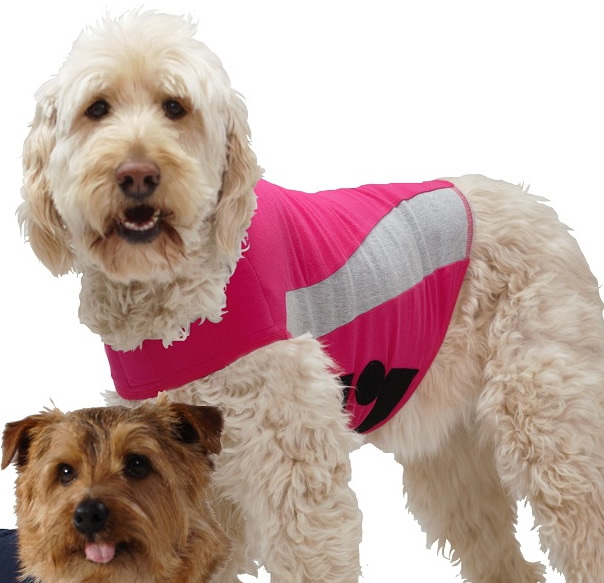 ThunderShirt Calming Anxiety Treatment Dog Shirt Dog Coat Pink/Grey Polo L