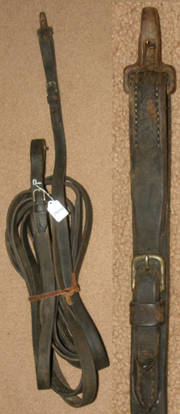 Single Horse Driving Lines Heavy Duty Leather Work Lines Pleasure Reins 1" x 14'