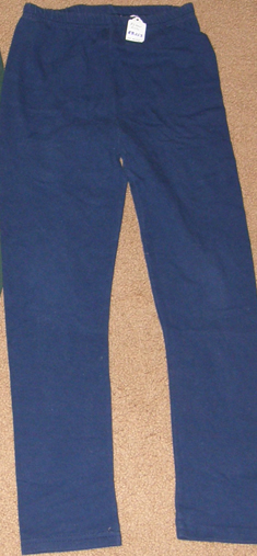 EZ Gear Girls Pull On Schooling Tights English Breeches Riding Pants Childs L Navy Blue