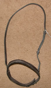 Round Raised English Caveson Horse Dark Brown