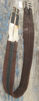 50" Synthetic English Girth Elastic Ends Brown