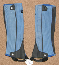 Suede English Half Chaps Lt Blue/Black Childs 10