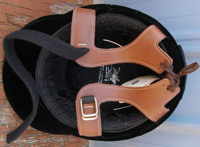 Lexington Capriole II Velveteen English Helmet Hunt Cap with Harness 7 1/2 Black