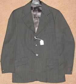 Devon Aire English Jacket Hunt Coat English Riding Coat Mens 4 Dark Grey Pinstripe