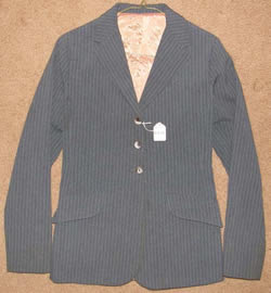 Devon Aire English Jacket Hunt Coat Riding Coat Show Coat Ladies 8 Grey Pinstripe