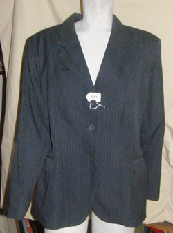 Devon Aire English Jacket Hunt Coat English Riding Coat Ladies 22 Navy Blue Pinstripe