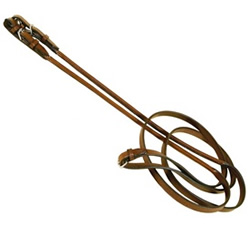 Tory Rolled Leather English Reins with Buckle Ends & Snaps Oakbark 5/8" x 10 1/2"