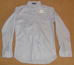 Essex Imperial 100s Long Sleeve Show Shirt English Shirt Childs 12 Plaid Blue on Blue w/Rust