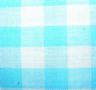 Light Aqua Turquoise Gingham Print Fabric Cotton/Poly Dress Material Remnant