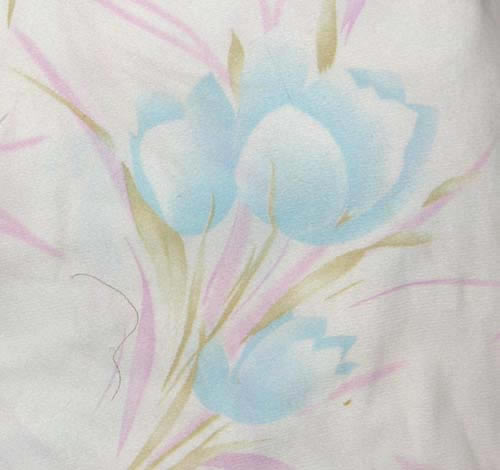 Tulip Floral Print Cotton Poly Nylon Blend Fabric Cotton/Poly Dress Material Remnant