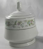 Vintage Cannes 8078 Her Majesty China Covered Sugar Bowl with Lid Single Band Version