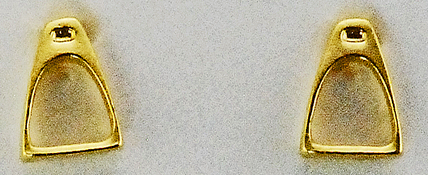 Mini English Stirrup Earrings Gold Stirrup Pierced Earrings