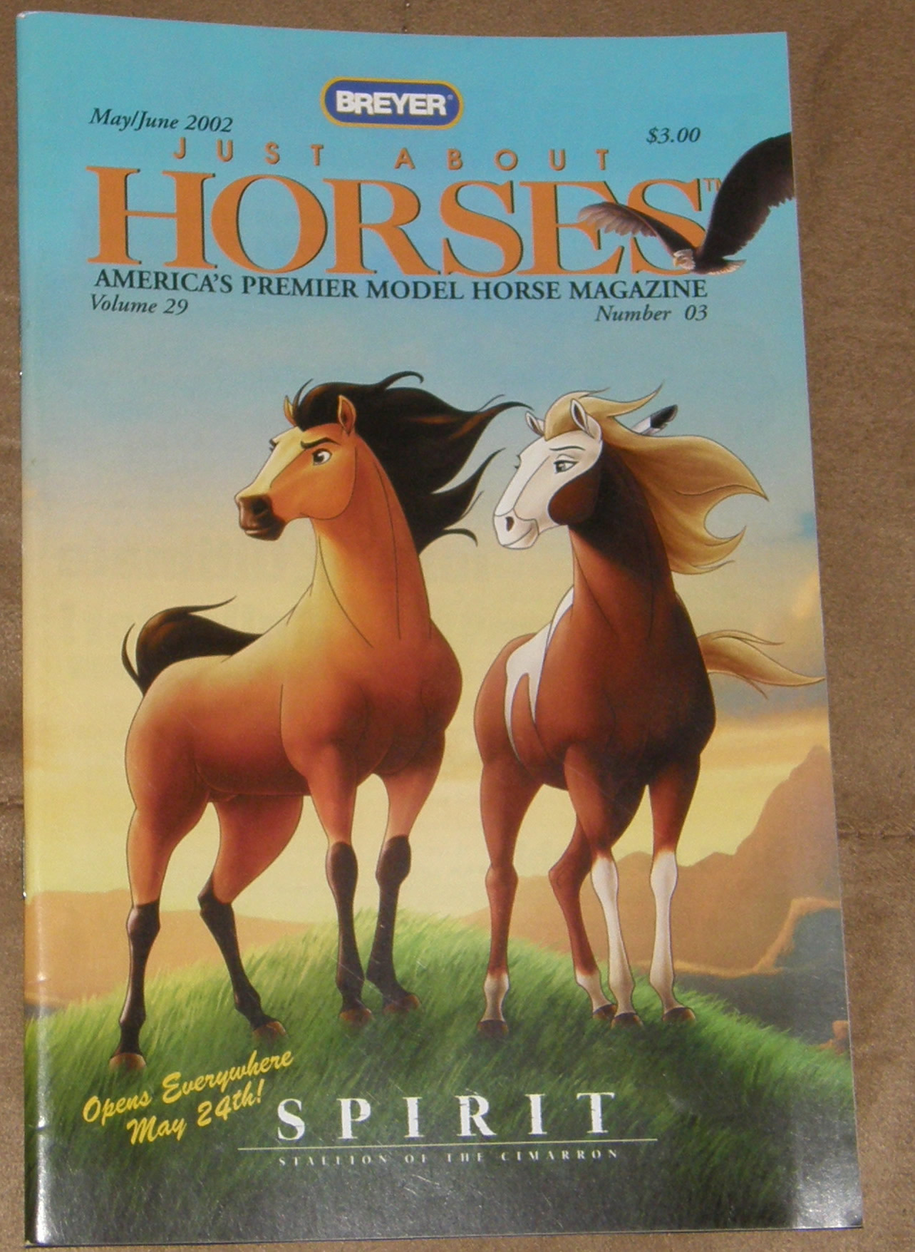Breyer Just About Horses JAH May/June 2002 Volume 29 Number 3 Sprit Stallion of the Cimarron
