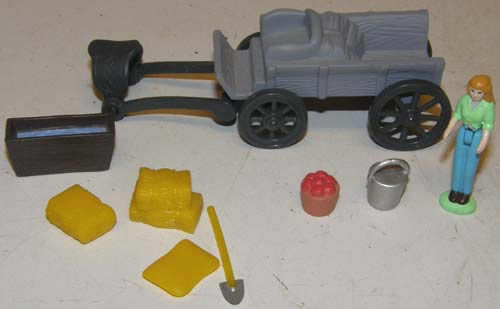 Miniature Horse Wagon & Feed Set Horse Figurine Play Set