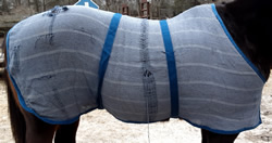 76” OF Curvon Irish Knit Cotton Mesh Scrim Sheet Anti Sweat Sheet Horse Fly Sheet Navy Blue