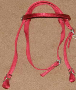 Nylon Western Headstall Western Bridle Red Pony/Cob