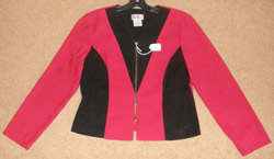 R & K Originals Suede Look Western Show Jacket Showmanship Rail Jacket Red/Black Ladies 10 Petite
