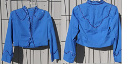 Custom Made Sequined Western Short Show Jacket Showmanship Jacket Rail Jacket Blue Childs/Youth/S Adult