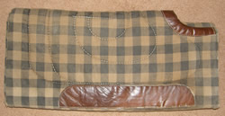 Cutback Western Saddle Pad Wear Leathers Tan/Black Plaid 29x28