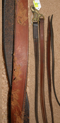 Western Reins Snap Ends Western Split Reins Snaps 3/4” x 6' Leather Reins Brown