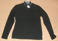 Hobby Horse Western Show Shirt Slinky Top with Rhinestones Black Ladies XL