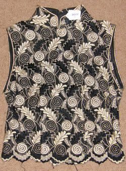 Hobby Horse Lace Western Show Vest Zippered Lacy Vest Black Metallic Gold Ladies S