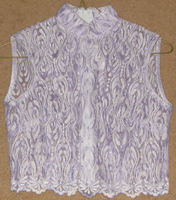 Hobby Horse Lace Western Show Vest Zippered Lacy Vest Lavender Metallic Silver Ladies M