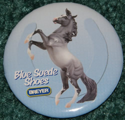 #1266 Blue Suede Shoes Horse Breyer Button Pin