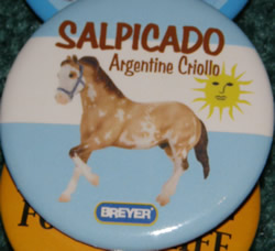 #1253 Salpicado Argentine Criollo Paint Pinto Horse Breyer Button Pin
