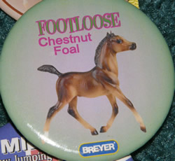 #1178 Footloose Running Foal Horse Breyer Button Pin