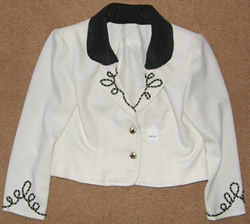 Custom Made Short Halter Jacket Western Show Jacket Showmanship Jacket Rail Jacket Driving Jacket Off White/Black Ladies 10?