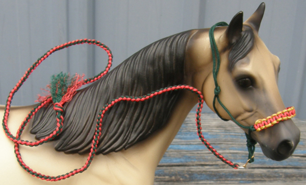 Model Horse Tack Props Model Horse Traditional Horse Mule Rodeo Rope Halter & Lead HG/Red/Yellow