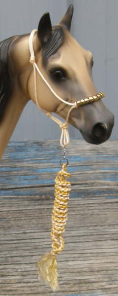 Model Horse Tack Props Model Horse Traditional Horse Mule Rodeo Rope Halter & Lead Tan/Gold