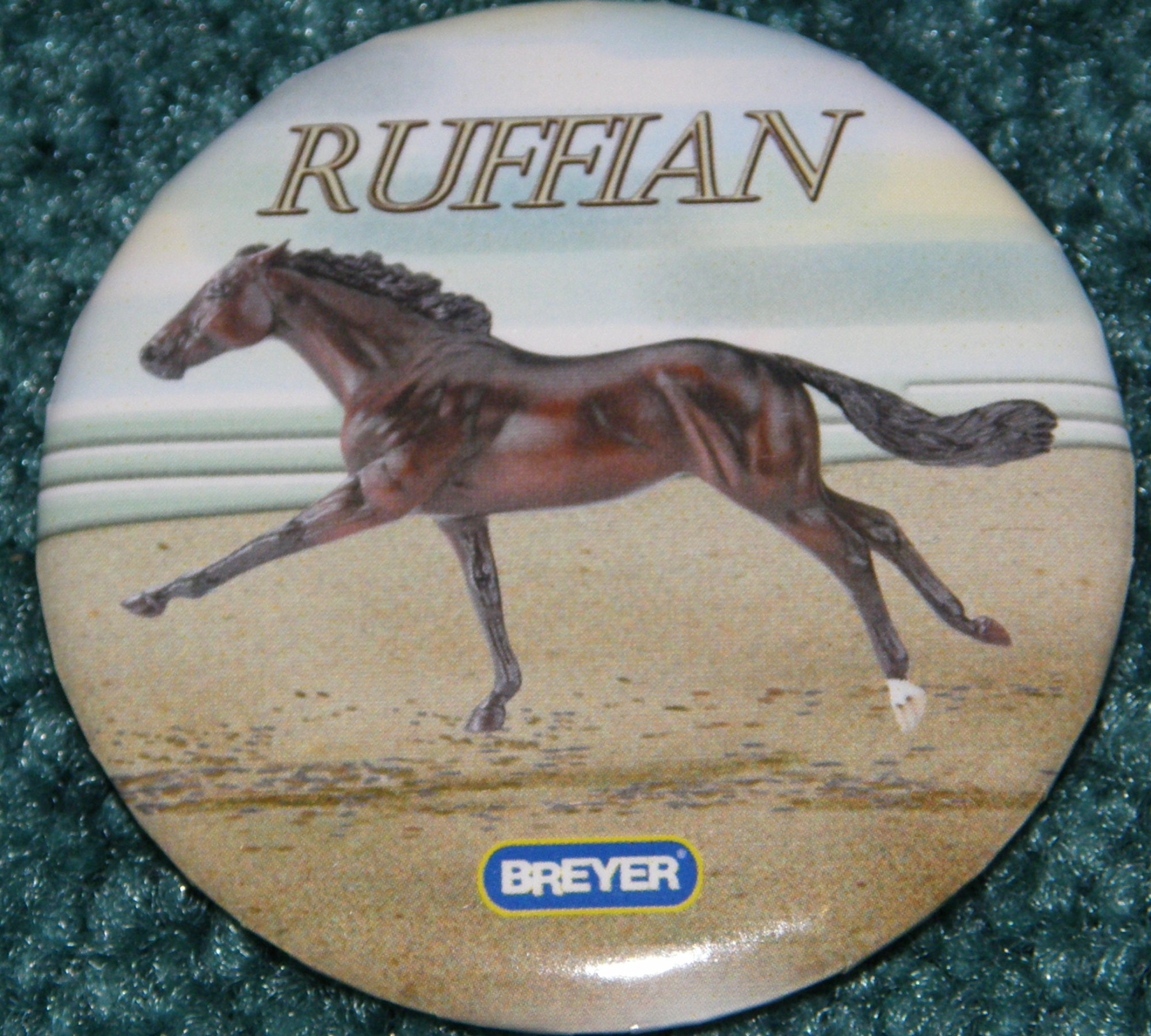 #597 Ruffian TB Racehorse Thoroughbred Race Horse Breyer Button Pin