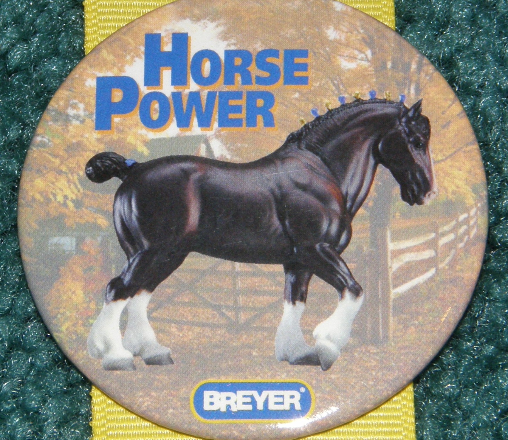 #738 Clydesdale Stallion Draft Horse Power Breyer Button Pin