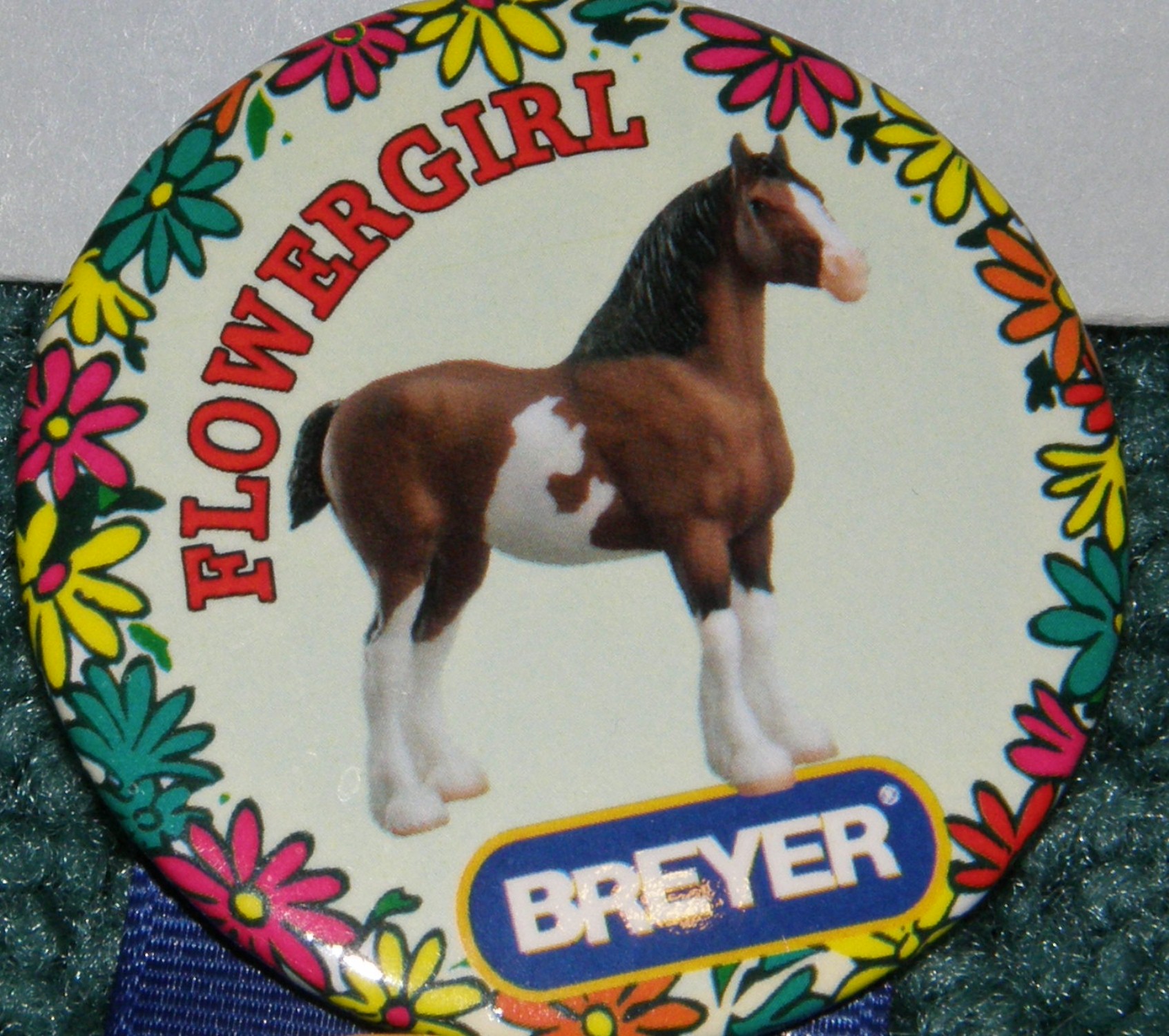 #775 Flowergirl Clydesdale Draft Horse Breyer Button Pin