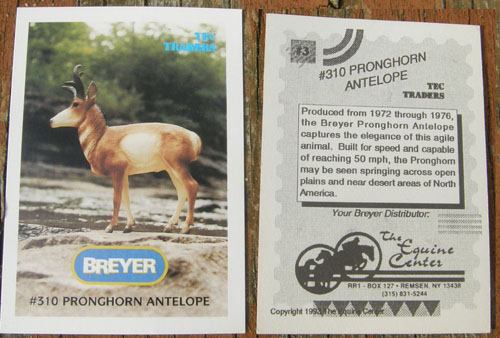 Breyer #310 Pronghorn Antelope Breyer Horse Trading Card TEC Traders