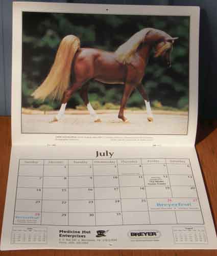 1996 Breyer Collector’s Calendar from Medicine Hat Enterprises 