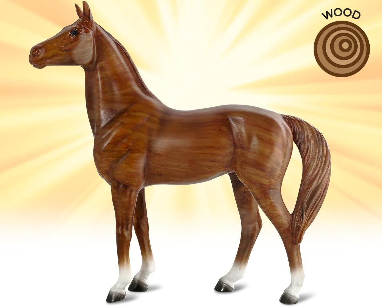 Breyer #B-TR-10070 Element Series Teak Decorator Woodgrain Standing Thoroughbred Wood TB
