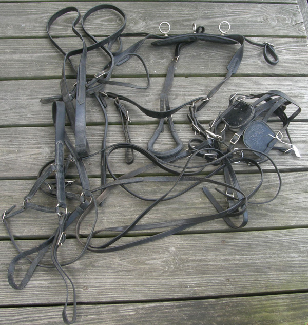 Leather Large Mini Small Pony Driving Harness Mini Driving Harness Black