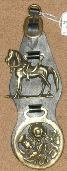 Vintage Leather Horse Harness Drop 2 Harness Brass Decoration Horse Line Drop 2 Brass Medallions