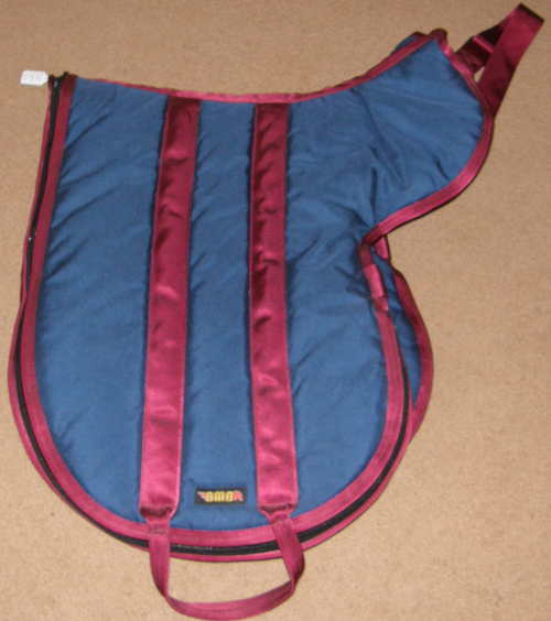 BMB Custom English Saddle Carrying Case English Saddle Bag Storage Bag Navy Blue/Burgundy