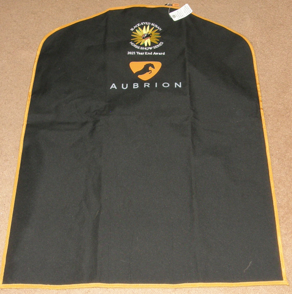 Shires Aubrion Hanging Garment Bag Heavy Duty Nylon Garment Bag Protect Show Clothes Black/Orange