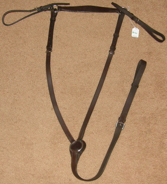 Flat Leather Adjustable English Breastplate Hunting Breastplate Pony English Breastcollar Dark Brown