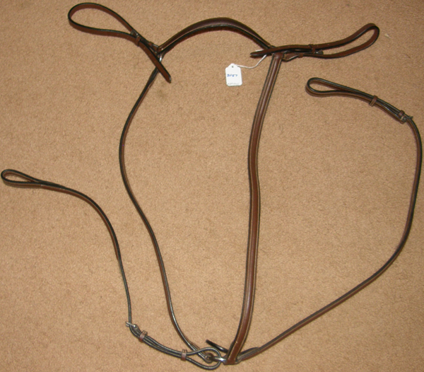 Plain Round Raised Breastplate English Breastplate Standing Martingale Attachment Chocolate Brown Cob Horse