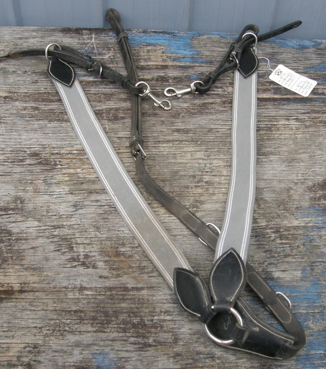 ExionPro Elastic Breastplate Event Horse Black Leather & Elastic Hunter Jumper Breast Plate Horse