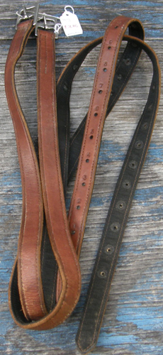 Tory Nylon Lined Stirrup Leathers Non Stretch Leathers English Stirrup Leathers Brown 1" x 56"