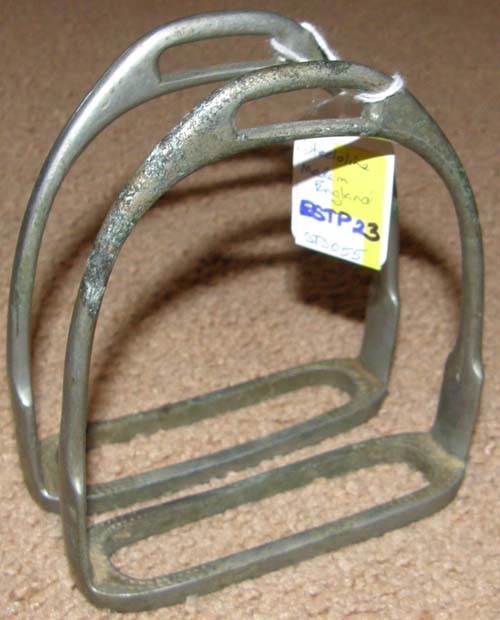 Vintage Antique Nickel Steeloline English Stirrups Irons 4 1/4
